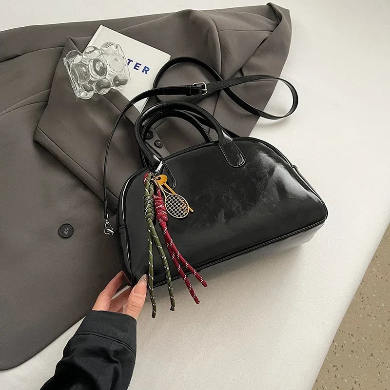 Small PU Leather Shoulder Bags For Women New Winter Y2K Korean Fashion Retro Crossbody Bag Trend Simple Handbags And Purses