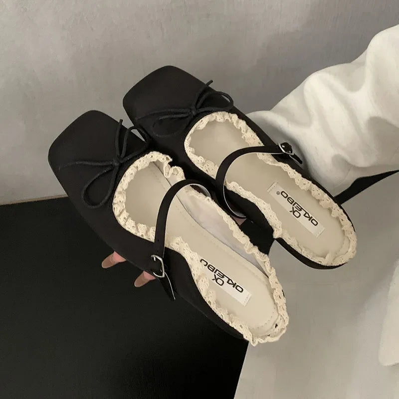 Summer Spring Female Slides Ladies Flats Slippers Shoes Fashion Butterfly-Knot Women Flats Slippers Sandals Shoes Mules