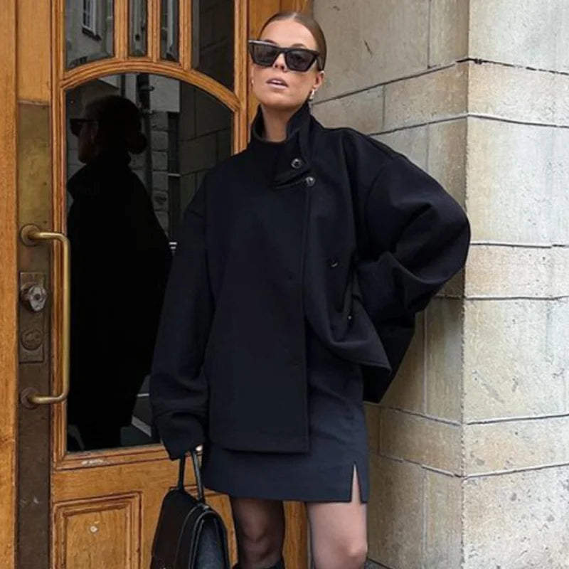 Stylish Versatile Jacket Stand-collar Women's Classic Casual Mature Elegant 2025 Autumn Coat Trend Edgy High-quality Street Wear