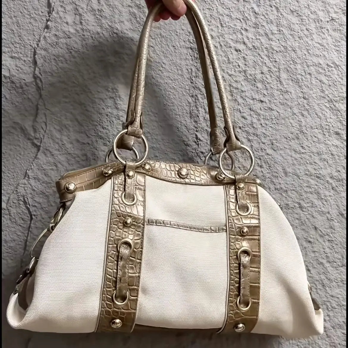 Hot Girl Retro High End Handbag Women Patchwork Large Capacity Shoulder Bag Ladies Y2K Aesthetics Harajuku Underarm Tote Bag New