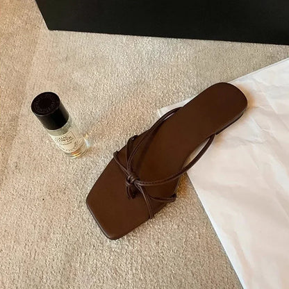 Summer Flip Flop Slippers Fashion Women's Narrow Band Flat Shoes Ladies Casual Outdoor Beach Slides Slippers Women Sandals
