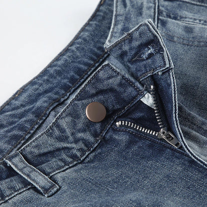 Blue Low Rise Flared Jeans Streetwear y2k Baggy Patchwork Denim Pants 90s Aesthetic Mom Jeans Korean Style Casual Pants