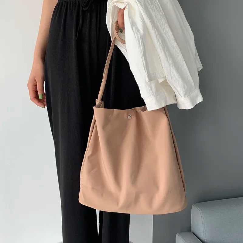 Simple Solid Sweet Canvas Women Shoulder Bags Students Fashion Casual Streetwear Crossbody Bag All Match Y2k Aesthetic Handbags