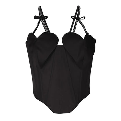 Summer Sexy Patchwork Diamond Vest For Women Love Sleevelese Tank Tops Female Summer Fashion body sculpting Clothing wy828