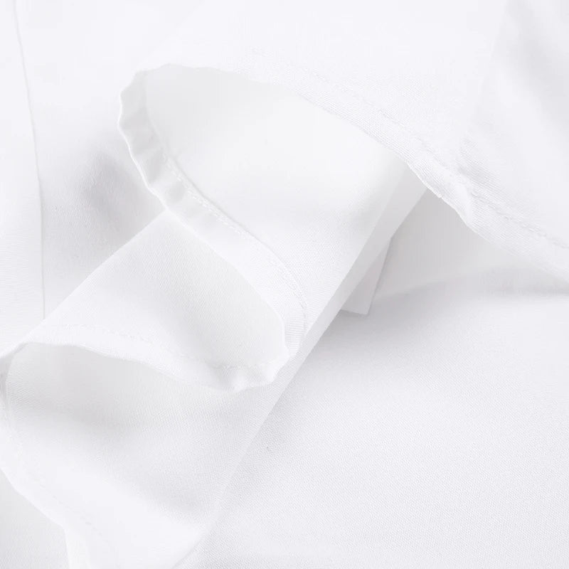 Ruffles Bandage Blouses Sexy Long Sleeve Slim Fit Casual Women Shirts Elegant Designed All-matched White Autumn Blouses