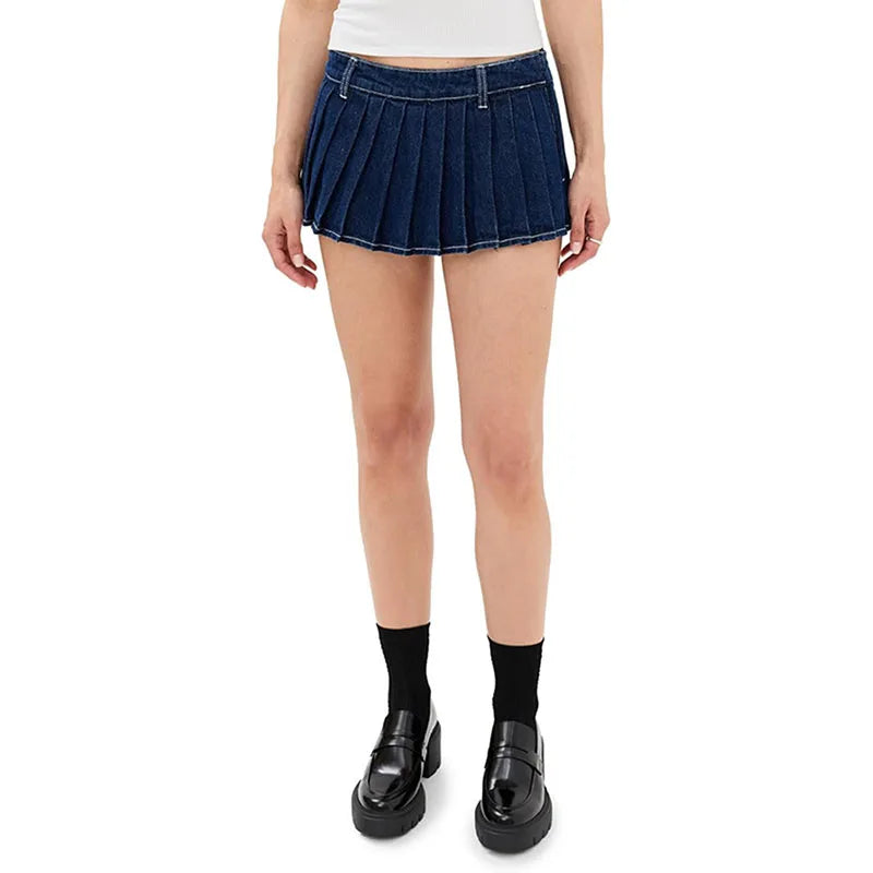 Denim Jacket Mini Skirt Woman's Set Casual Loose Lapel Button Jackets High Waist Short Skirts Sets Vintage Lady Chic Streetwear