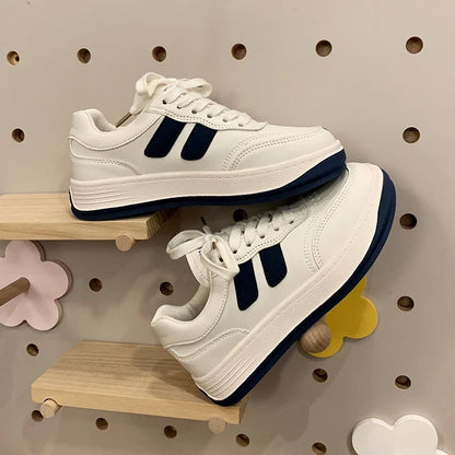Spring Autumn New Lady Casual Shoes Mixed Color Breathable Women Board Sneakers Lightweight Designer Non-slip Outsole White