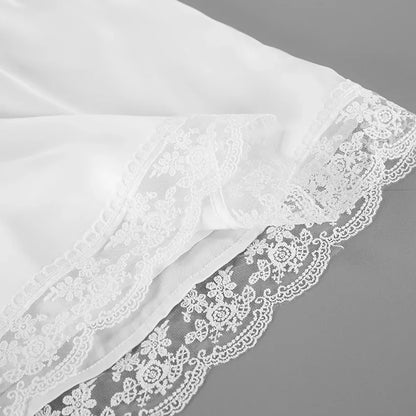 Elegant Lace Satin Skirt Set Women's Sexy V-Neck Camisole Short Skirt 2-Piece Set Summer Stylish Casual Commuter Set