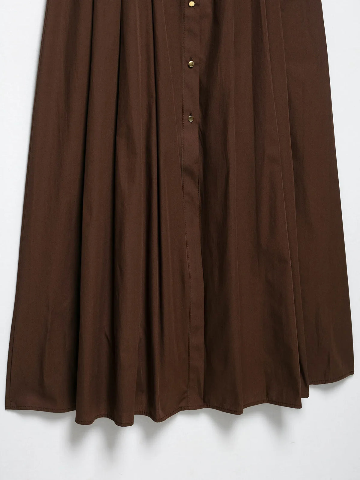 Fashion Brown Sleeveless Long Dress With Belt Round Neck Fashion Pleat Summer Dress Button Elegant Chic Femme Vestidos