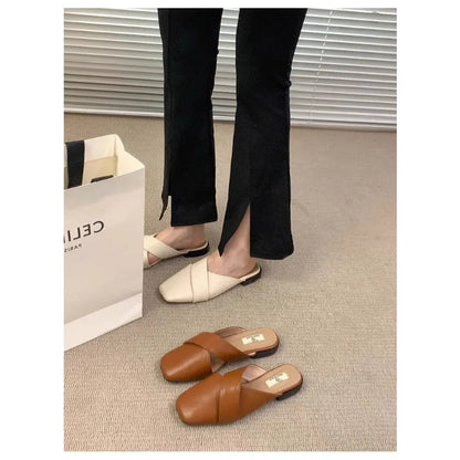 New Summer Baotou Half Women's Slippers Anti-slip Wear Fashion Outdoor Ladies Mules Casual Lovely Wind Woman Sandals