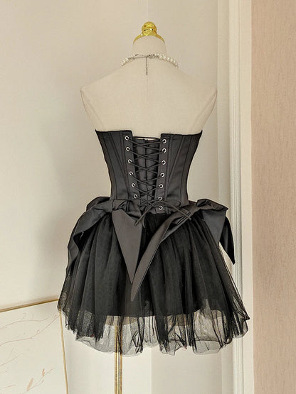 2PC Elegant White Black Off-shooulder Short Prom Gown with Corset Back Mini Evening Birthday Party Dress Cocktail Dresses 2024