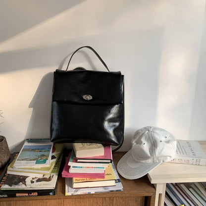 Korean Simple Trendy Solid Schoolbags Y2k Aesthetic High-capacity Fashion Women Handbags Casual All Match Backpack for Students