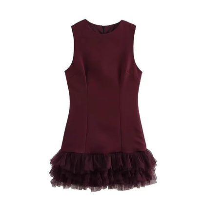 Sequin Round Neck Long Sleeve Feather Trim Bodycon Mini Dress