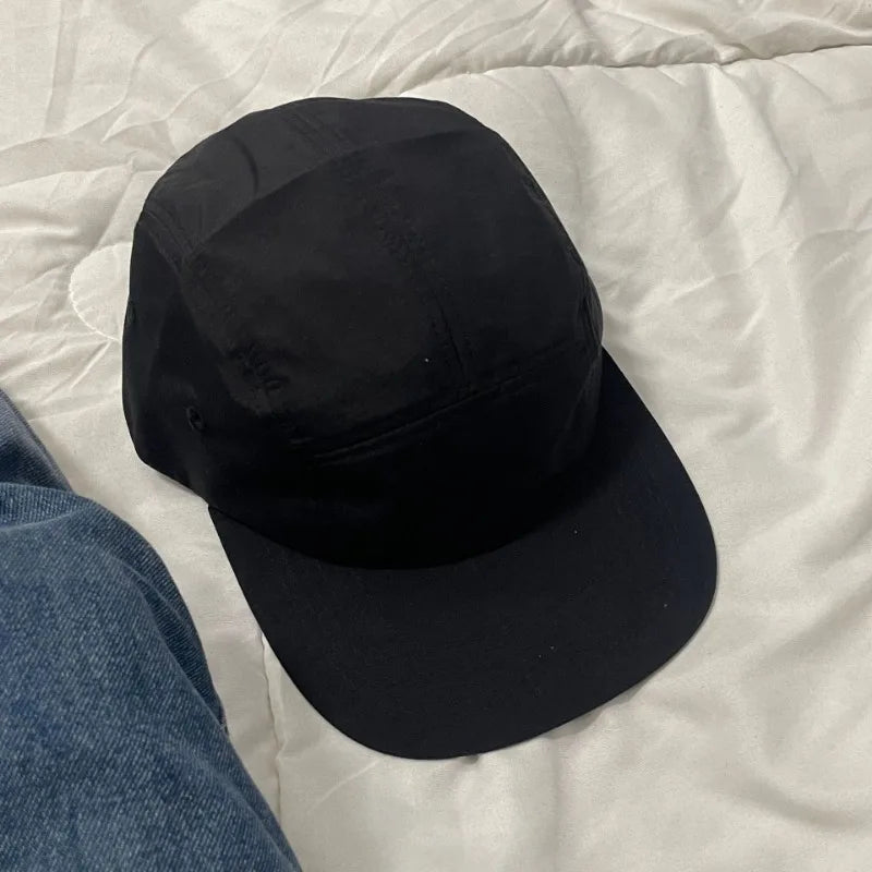 Ins Popular Striped 5-panel Baseball Cap Suitable for Four Seasons Street Versatile Fashion Flat-brimmed Hats for Men and Women