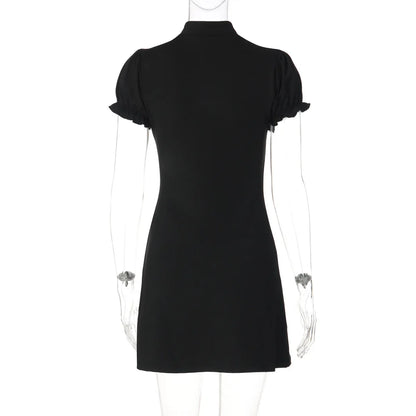 Club Dress for Women Spring New Sexy Slimming Low Cut Short Sleeve Party Dress