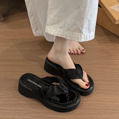 Summer Flip Flop Women Fashion Clip Toe Slippers Casual Comfort Platform Flats Beach Vacation Slides Shoes