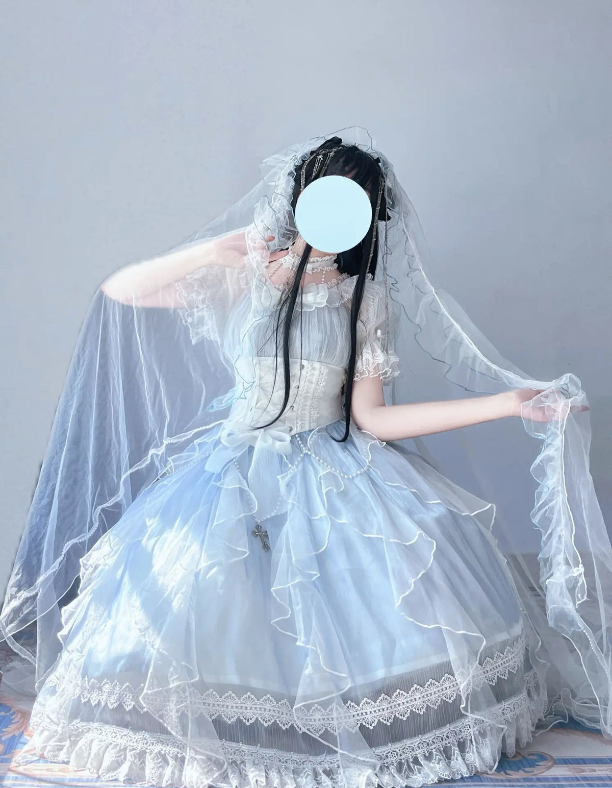 NEW Original Gorgeous Tea party Lolita OP short-sleeved dress Lolita Princess Dress Elegant Fairy maiden lace dress