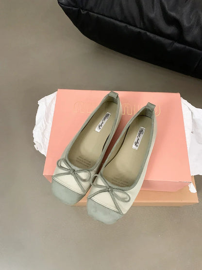 Women Shoes Brand Designer Mary Janes Shoes Summer Butterfly Knot Japanned Slip On Flats Vintage Narrow Band Dress