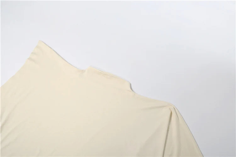 Puss Elegant 2-Piece Set Women Irregular Sleeve Ribbon Top+Peach Hip Bottom Casual Classic Office Stretch Slim Outfits