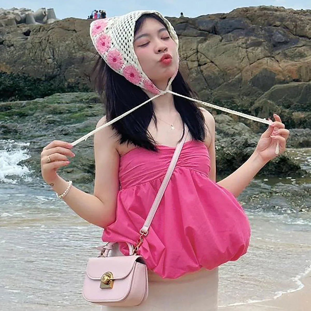 Solid Bandeau Top For Women Strapless Bra Puffy Bralette Mujer Backless Bustier Sleeveless Lenceria Femenina Ruched Y2k Tube Top