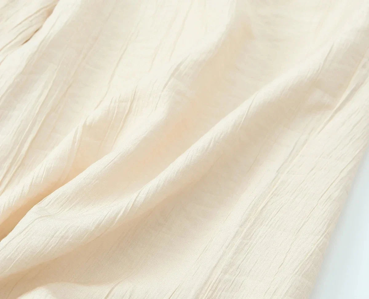 Drawstring Elastic Waist Wide Leg Summer Women Pants Beige Casual Loose Female Long Pantalones 2025 5 Colors Pants