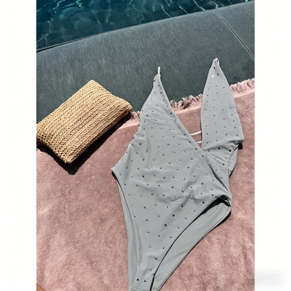 Rhinestones Swimsuit Bikini Swimwear Swimsuit Women Separates Swimwear Two Piece Side Straps Swimsuit Bathing Suit