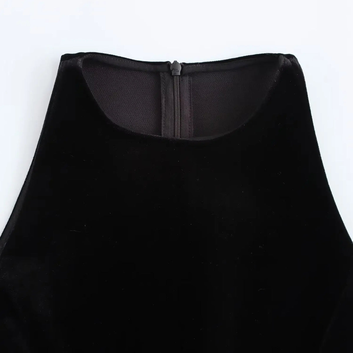 Sleeveless Velvet Belted Fit and Flare Skater Mini Dress