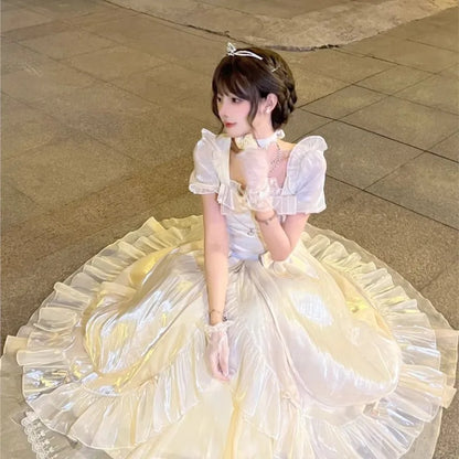 Generate Color Flower Wedding Dress Lolita Sweet Elegant Birthday