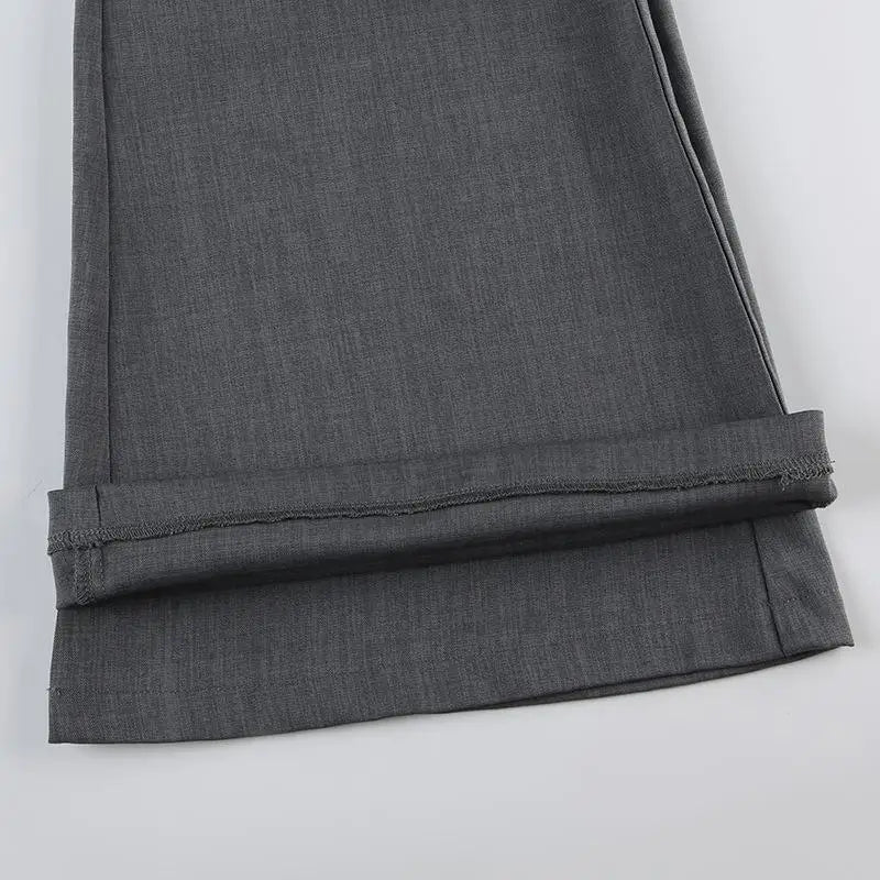 Sophisticated Pants Textured Pleated Low-Waist Pants Figure-Flattering Tailored Woven Pants Curve Enhancing Long Trousers