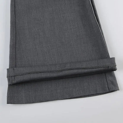 Sophisticated Pants Textured Pleated Low-Waist Pants Figure-Flattering Tailored Woven Pants Curve Enhancing Long Trousers