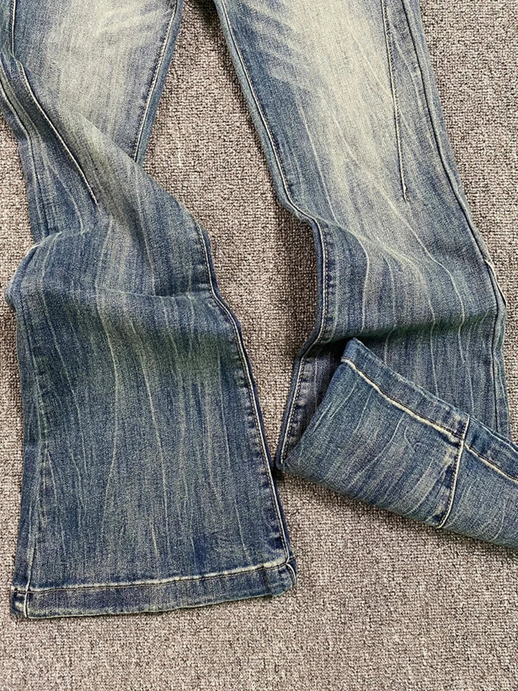 Women's Blue Jeans Vintage Korean Baggy Cowboy Pants Harajuku Wide Denim Trouser 90s Aesthetic Y2k 2000s Trashy Emo Clothes