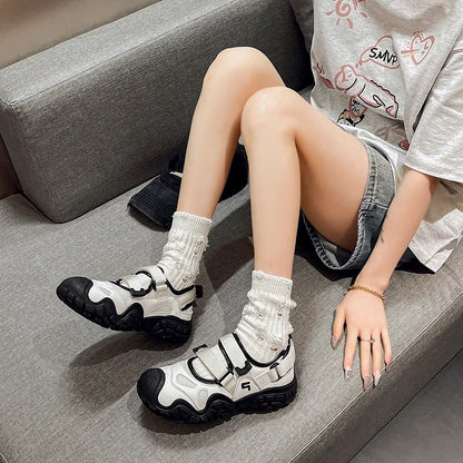 Summer Fashion Women's Platform Sneakers Breathable Mesh Hollow Female Sports Sandals Anti Slip Comfortable Sports Shoes