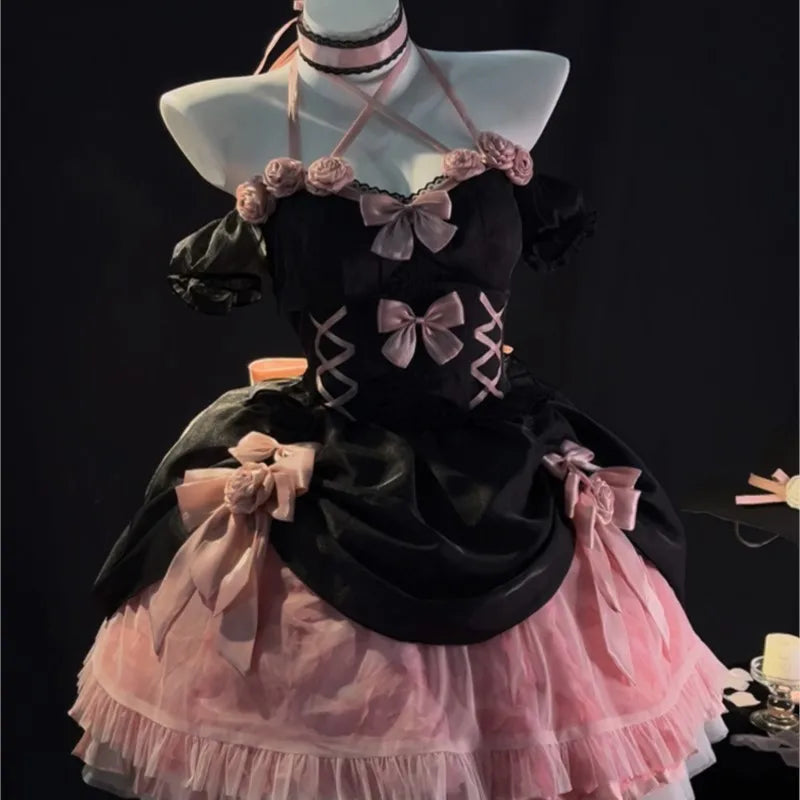 Rose Dress Flower Wedding Sweet and Spicy Fishbone Pettiskirt