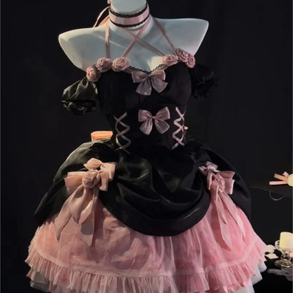 Rose Dress Flower Wedding Sweet and Spicy Fishbone Pettiskirt
