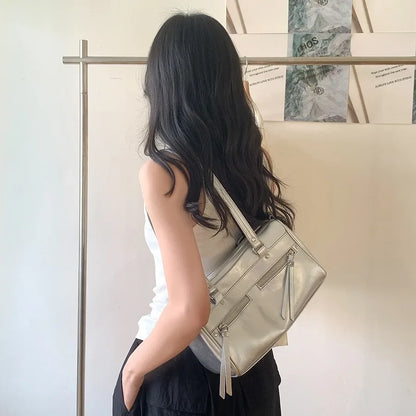 Sweet Girls Pu Leather Shoulder Women Bag Korean Niche Design Summer Travel Beach Bag Female Totes Bags for Women Handbag