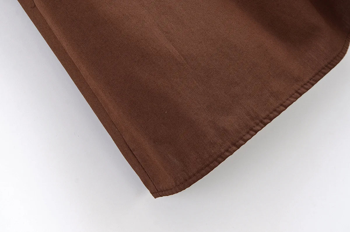 Casual Fashion Women's Dress Solid Color Round Neck Sleeveless Single Breasted Drape Belt Dress New Commuter Pleated Dress
