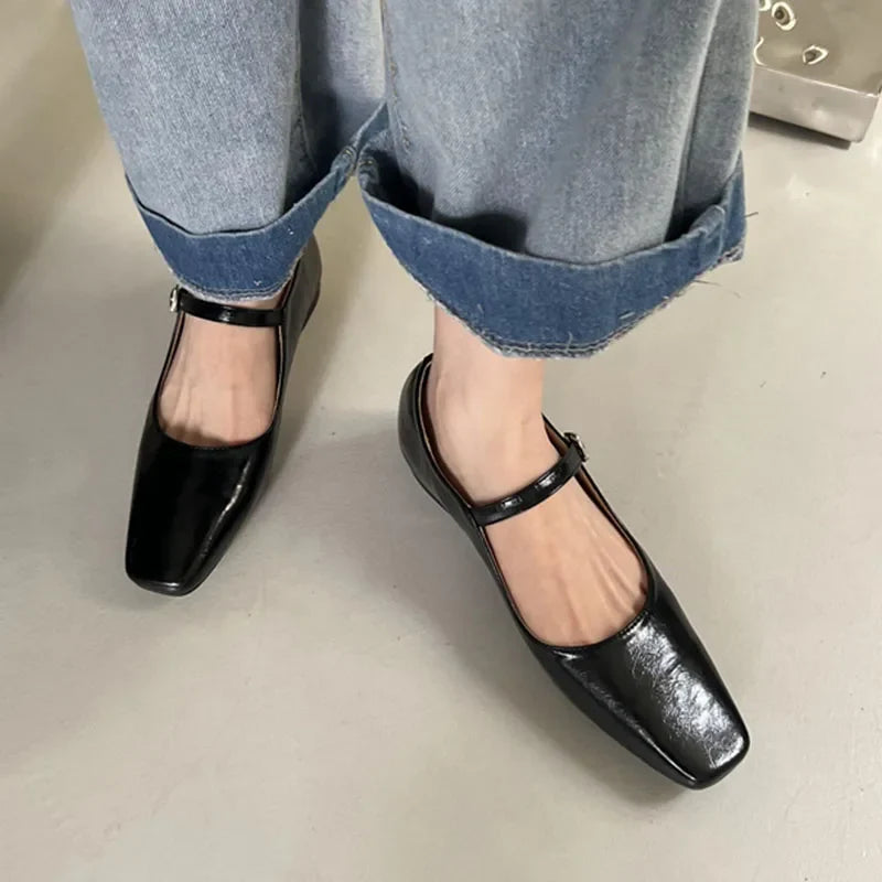 Spring New Women Mary Jane Shoes Fashion Round Toe Shallow Slip On Ladies Flat Shoes Soft Sole Outdoor Dress Ballerina