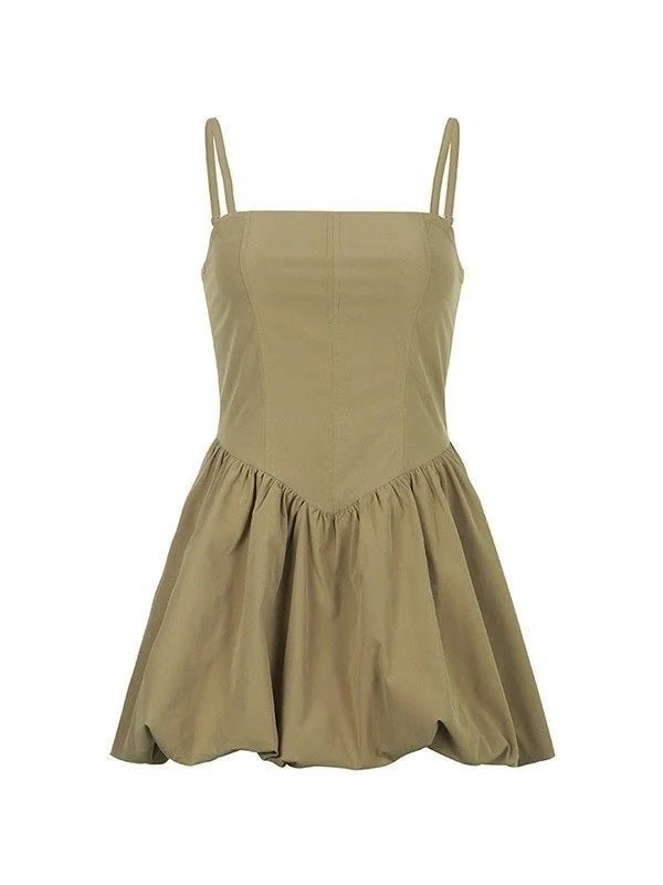 Sexy Summer Bodycon Mini Dress Fishbone Boned Slim Fit Pleated Ruffled Sleeveless Party Clubwear Casual Streetwear Outfit