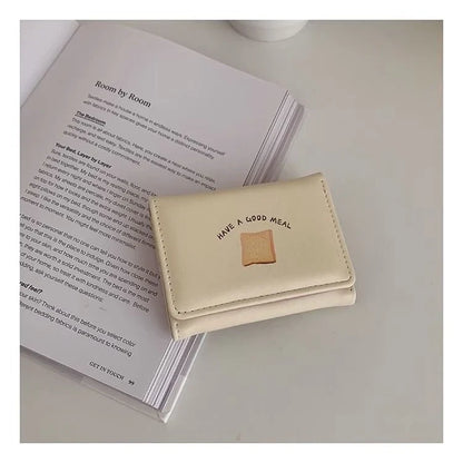 Cute Bread Wallets for Women Ins Korean Style Fashion Simple Designer Card Wallet Square Leather Original Aesthetic Bags
