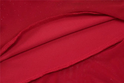 Spaghetti Strap Ruffled Sexy Mini Dress For Women Red Fashion Sleeveless Backless High Waist A-line Club Party Dress