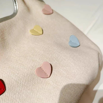 Sweet Y2k Aesthetic Heart Top-Handle Bags Kawaii Cute Fashion All Match Shoulder Underarm Bag Casual Shopping Purse and Handbags