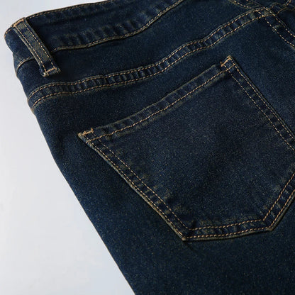 Y2K Low Waist Flare Jeans Women Retro Stylish Distressed Slim Denim Trousers High Street Korean Harajuku Pants 2000s