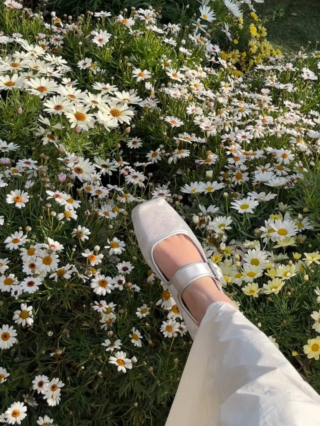 Brand Design Women's Pink Casual Ballet Flats Satin Silk Embroidery Silver Black Mary Jane Shoes for Women High Quality
