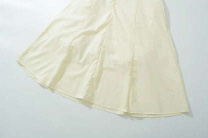 Sexy Solid color Slash Collar Corset Style Sling Dress Women Slim Waist A-Lined Swing Midi Long Dresses Summer Robe