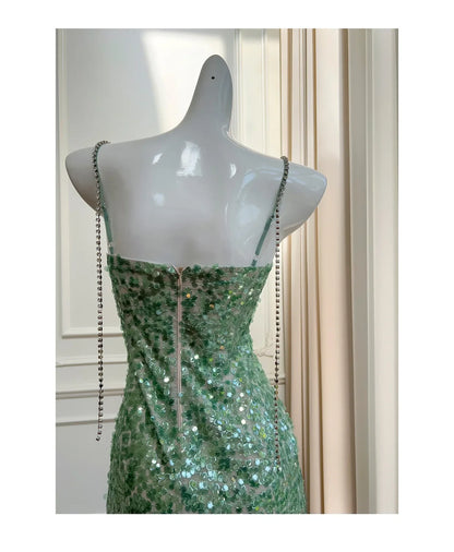 Hips and sequins birthday party dress new slim-fitting suspender dress sexy cocktail dance dress  evening dresses
