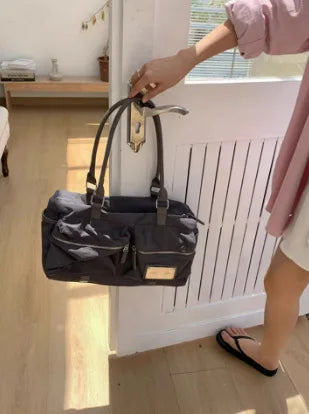 Double Pocket Fashion Bag for Women's New Travel Large Capacity Nylon One Shoulder Handheld Fitness Tote Bags