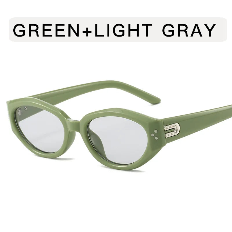 Fashion Oval Frame Sunglasses Personality Catwalk Small Frame Sunglasses Glasses Men's/Women's Universal UV400 Eyewear