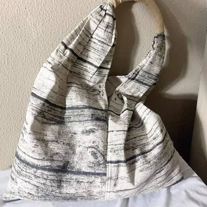 College Student Casual Canvas Shoulder Underarm Bag Vintage Korean Women Top-Handle Bags Simple Y2k Grunge Handbag High-capacity