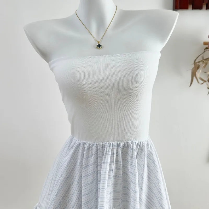 Pure Sexy Irregular Strapless Top Women's Summer Slim Fit A-line Tank Top Fashion Female Clothes