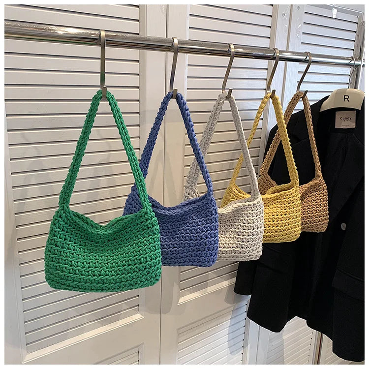 Fashion Versatile Shoulder Bag for Women Handmade Woven Women's Bag with Large Capacity Underarm Bag for Women